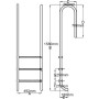  Baseino kopėtėlės, 3 pakopų, nerūdijantis plienas, 120cm