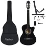  Klasikinės gitaros rinkinys, 12 dalių, juodas, 38", 6 stygos