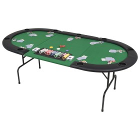  Pokerio stalas, sulankstomas, 9 žaidėjams, 3d., oval., žalias