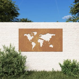  Sodo sienos dekoracija, 105x55cm, corten plienas, žemėlapis