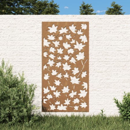  Sodo sienos dekoracija, 105x55cm, corten plienas, klevo lapai