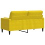  Dvivietė sofa su pagalvėlėmis, geltonos spalvos, 140cm, aksomas