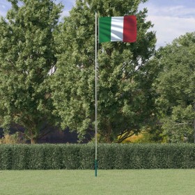  Italijos vėliava su stiebu, aliuminis, 6,23m