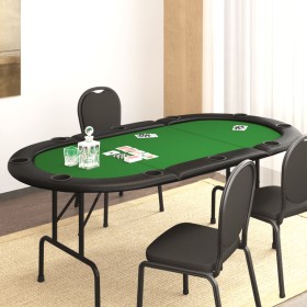  Sulankstomas pokerio stalas, žalias, 206x106x75cm, 10 žaidėjų